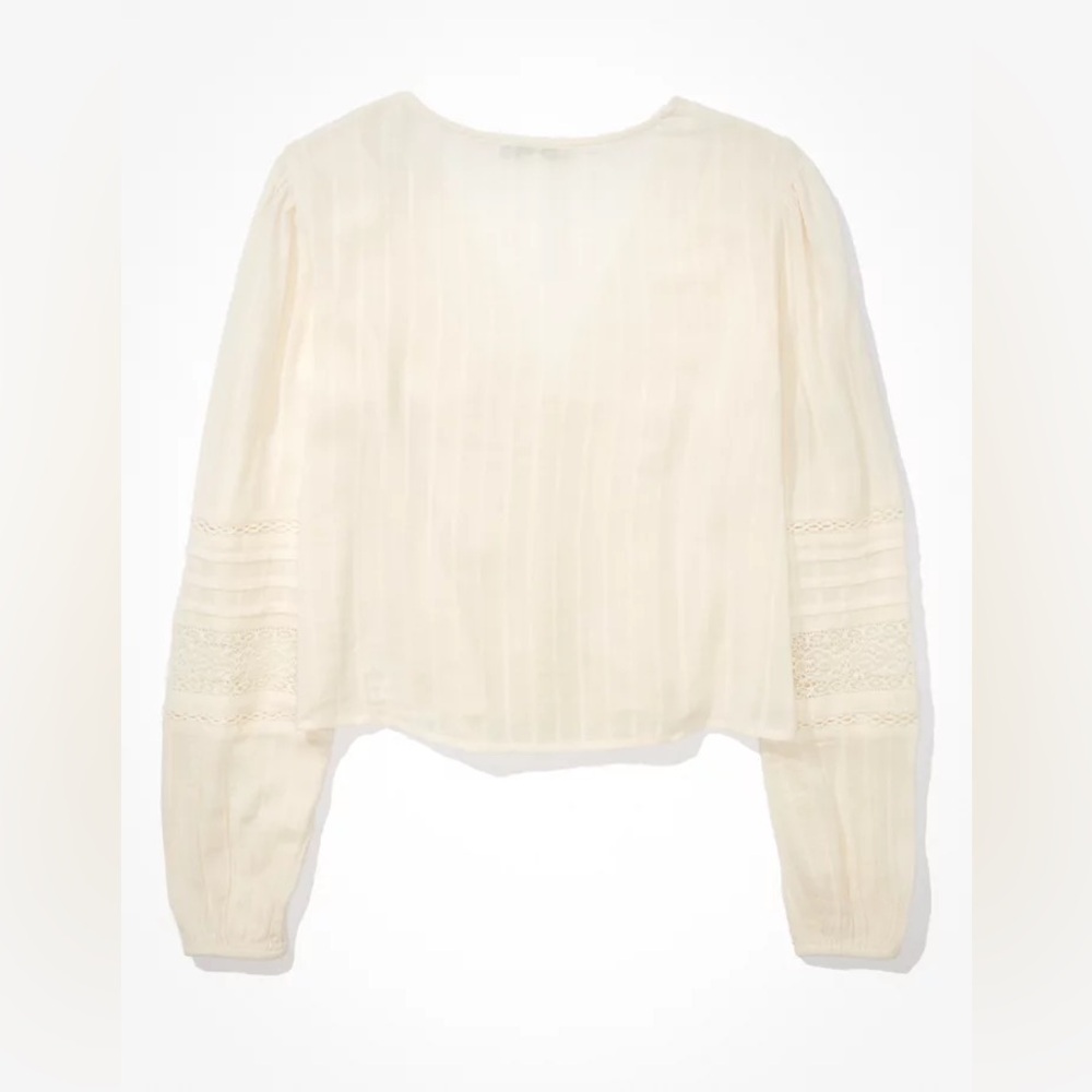 AE V-Neck Ruffle Lace Blouse - Picture 6 of 9